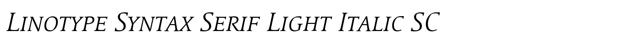 Linotype Syntax Serif Light Italic SC image